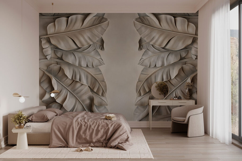 Textured leaves in gentle arrangement