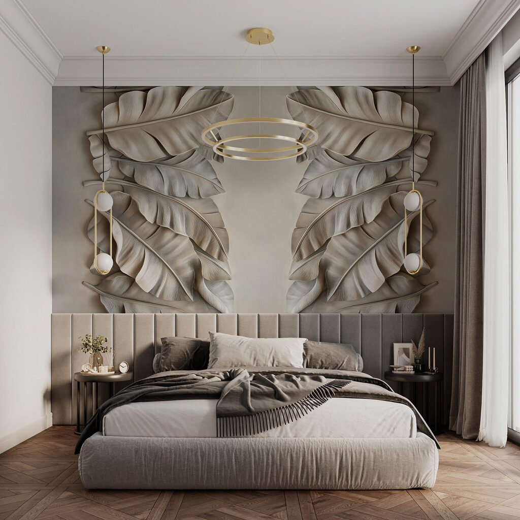 Textured leaves in gentle arrangement