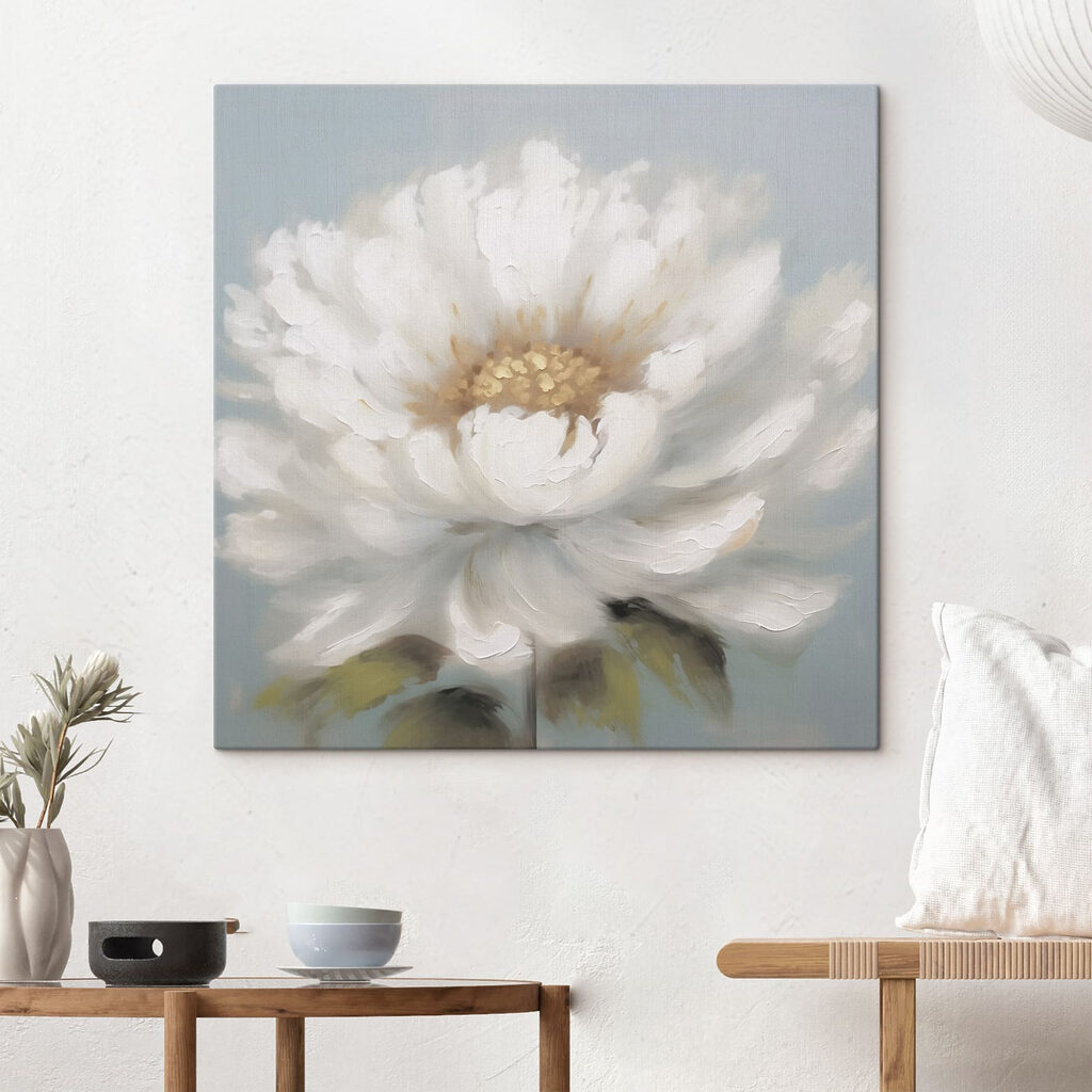 White flower with yellow center White flower with yellow center