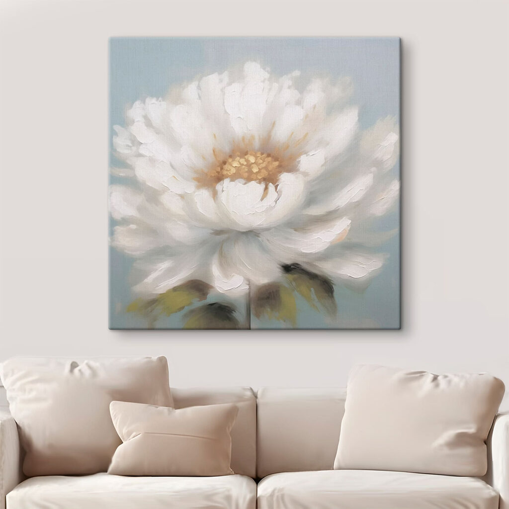 White flower with yellow center White flower with yellow center