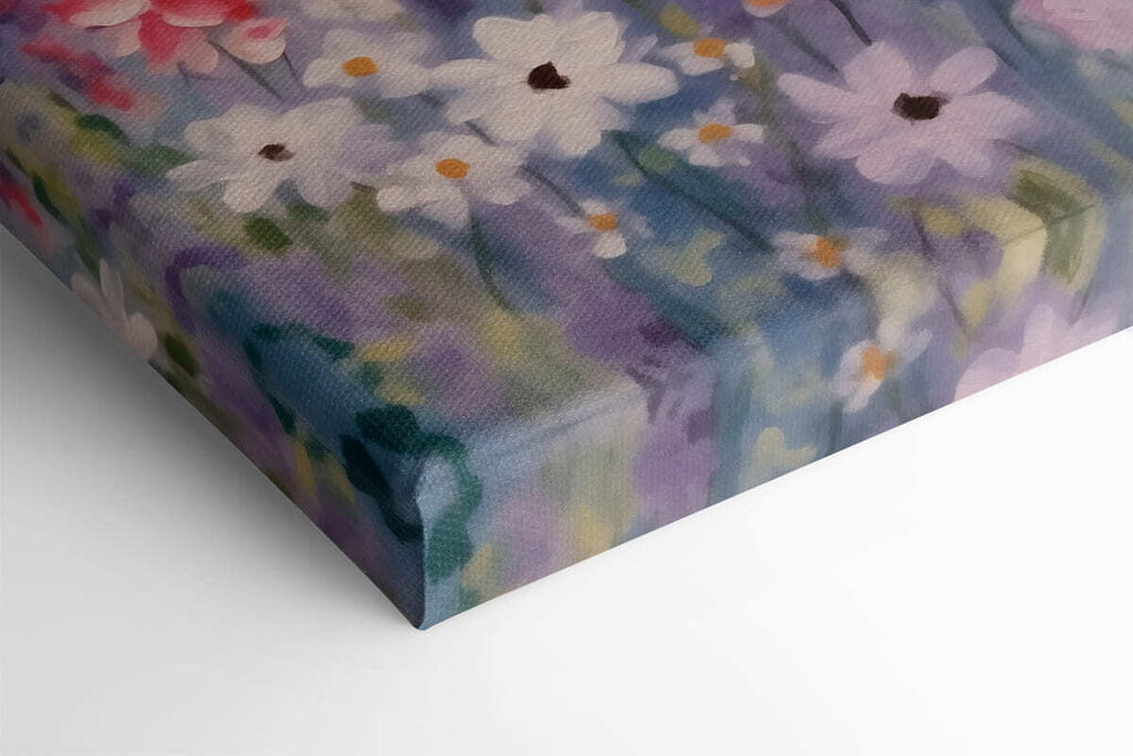 Painting of flowers on a blue background