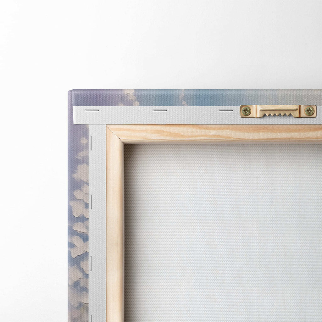 Painting of flowers on a blue background