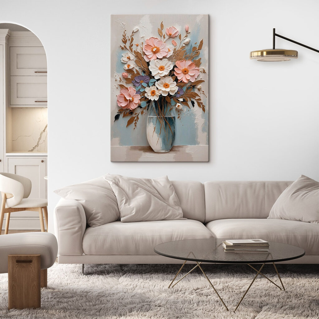 Painting of flowers in a vase