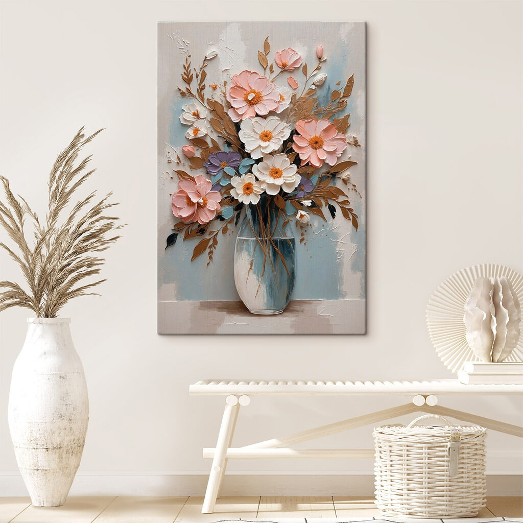 Painting of flowers in a vase
