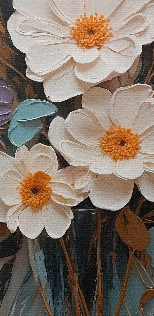 Painting of flowers in a vase