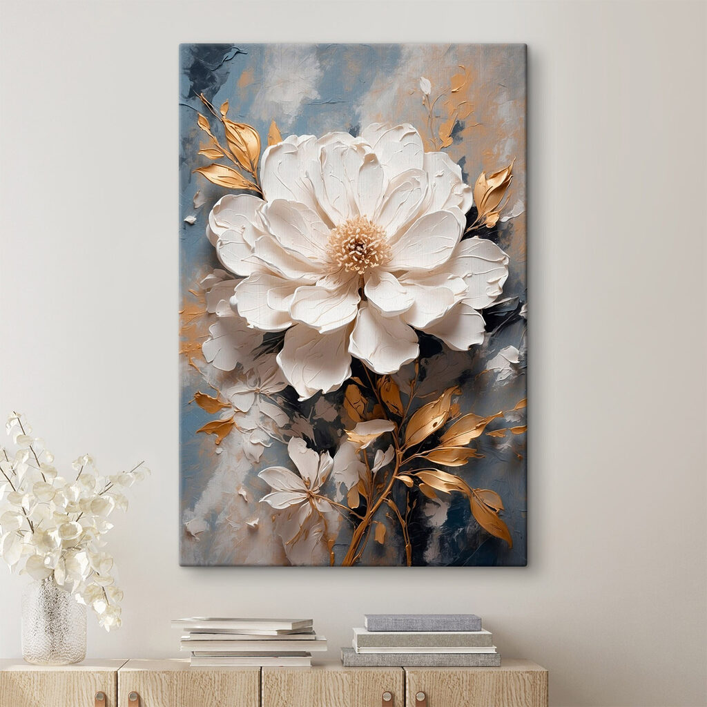 Delicate white flower in soft tones