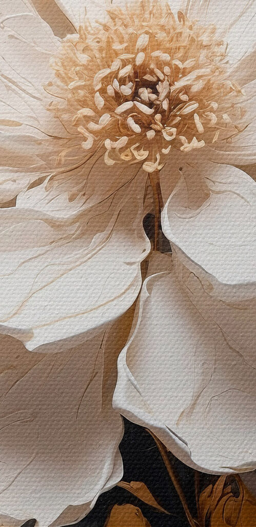 Delicate white flower in soft tones