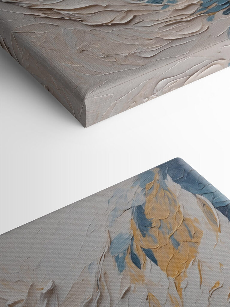 White and blue painting