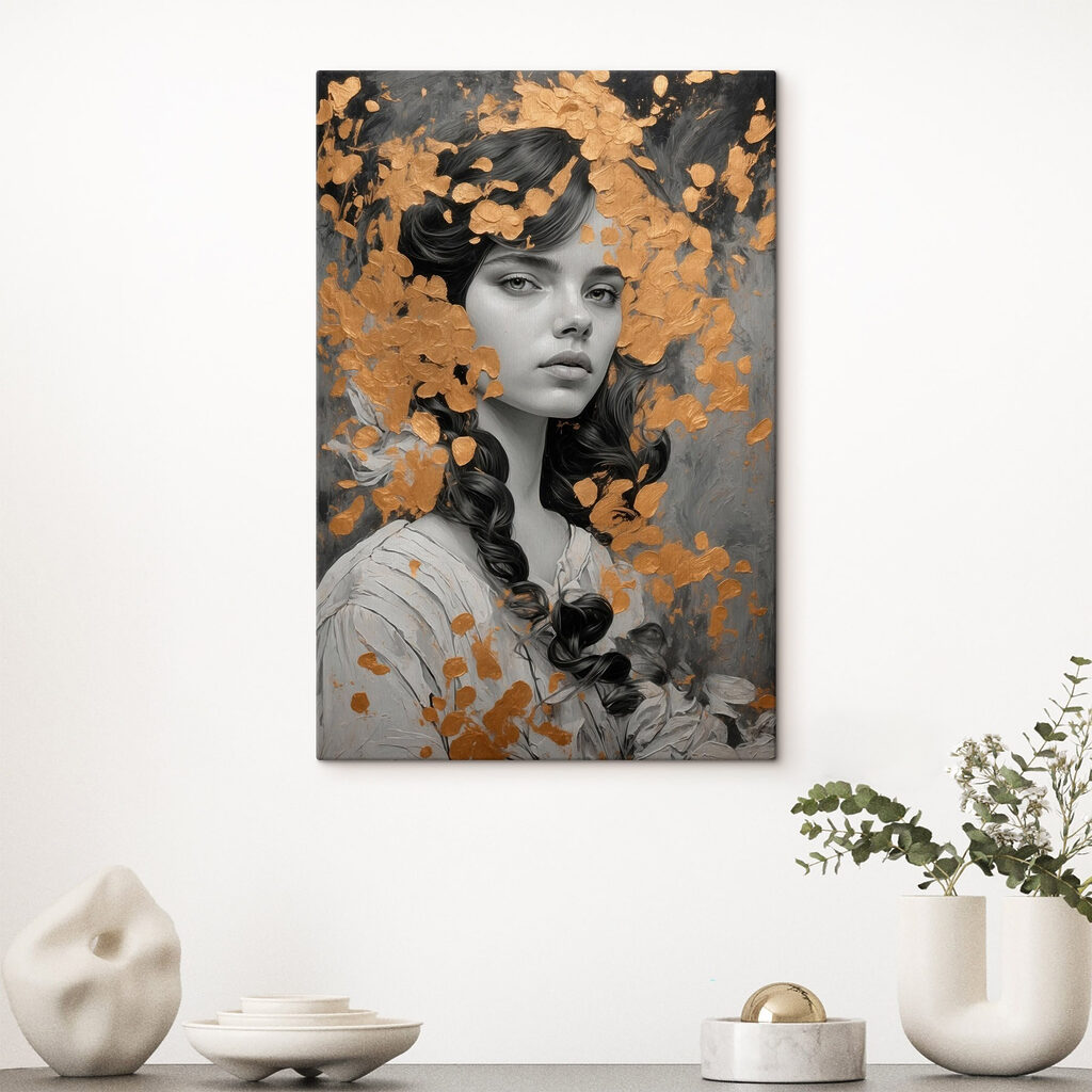 Portrait with artistic textures