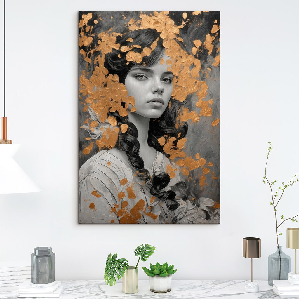 Portrait with artistic textures