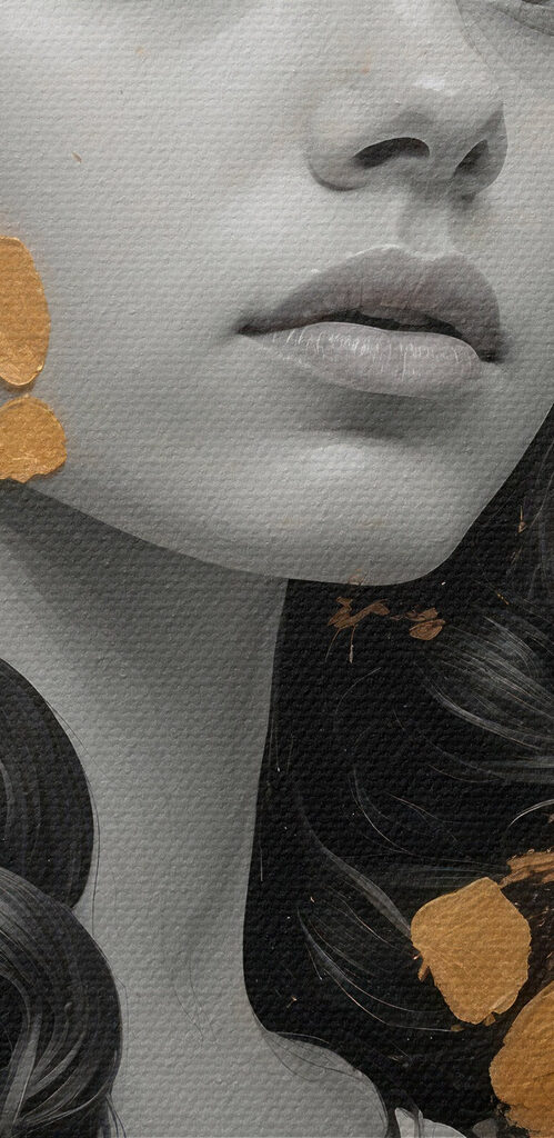 Portrait with artistic textures