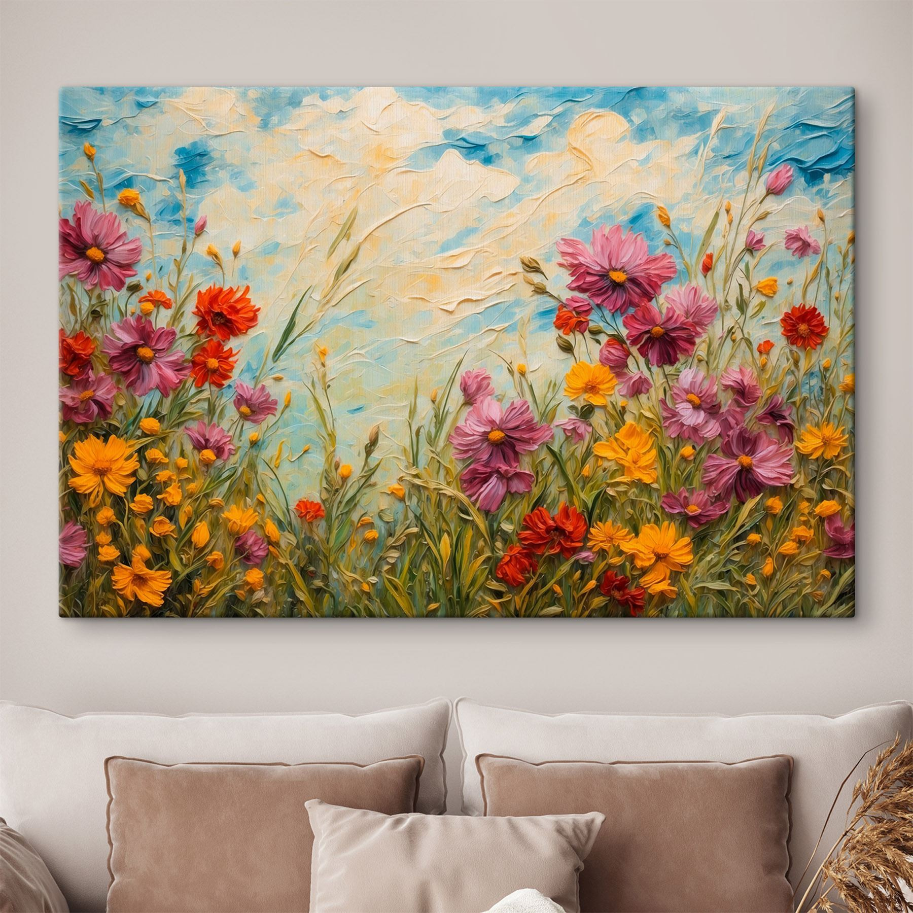 Painting of flowers and grass Painting of flowers and grass