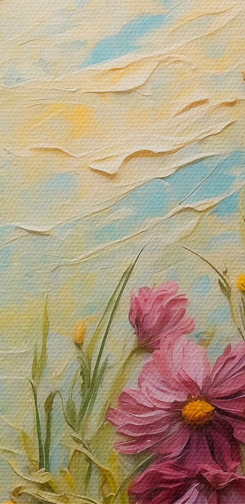 Painting of flowers and grass Painting of flowers and grass