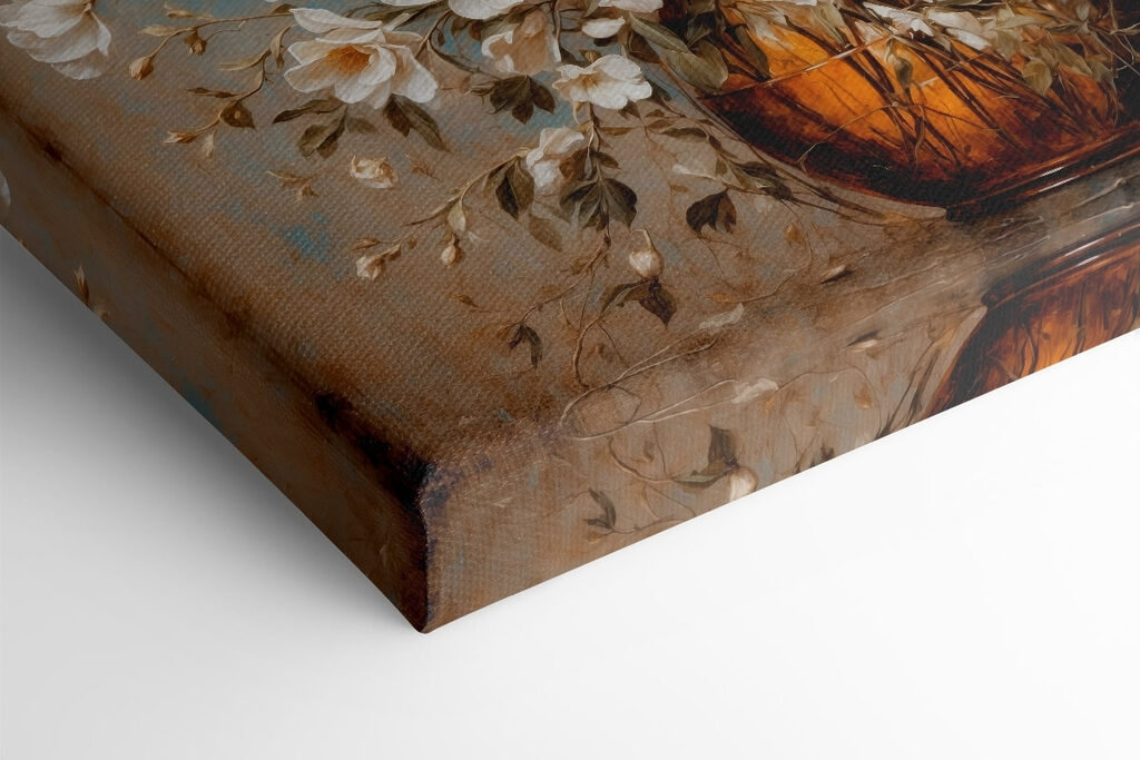 Vase of white flowers