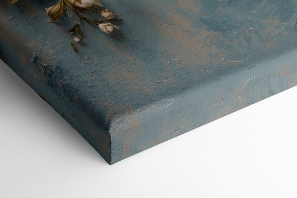 White flowers on a blue surface White flowers on a blue surface