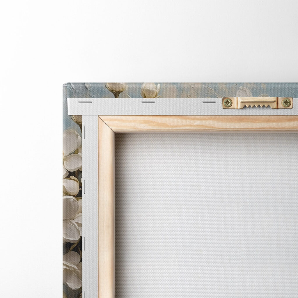 White flowers on a blue surface White flowers on a blue surface