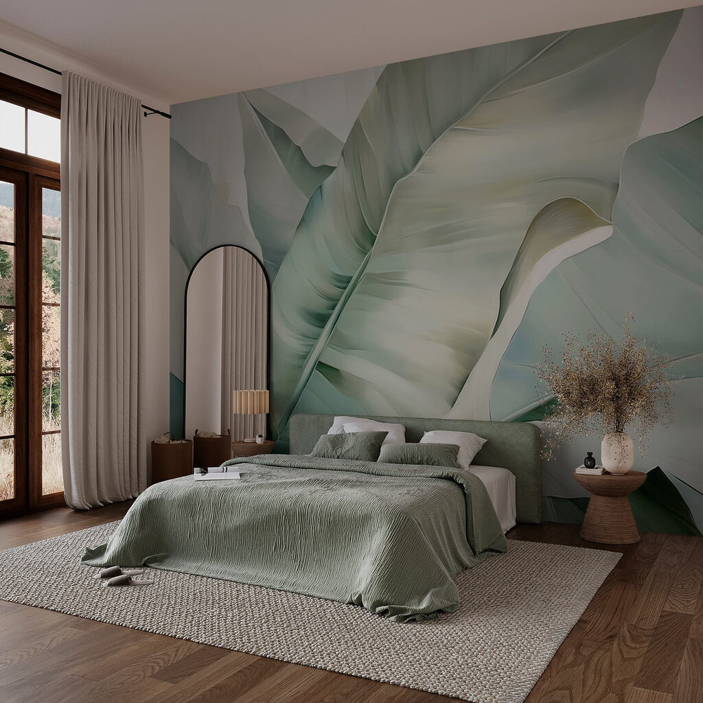 Lush leaves in soft tones