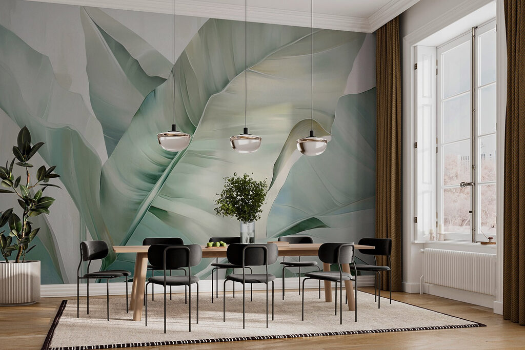 Lush leaves in soft tones