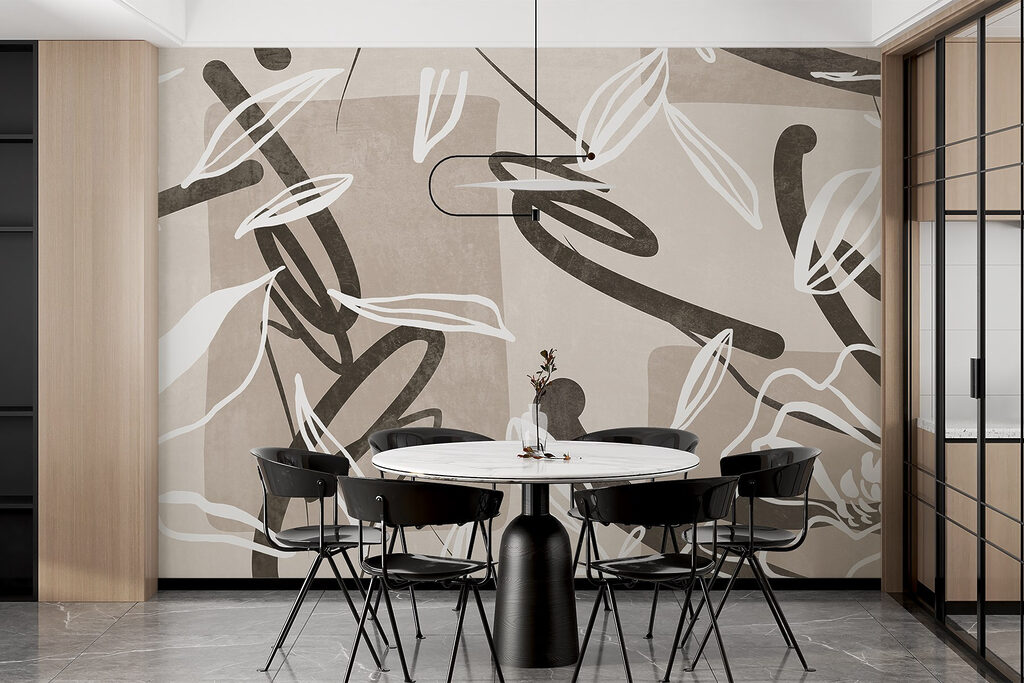 Abstract floral patterns in soft tones