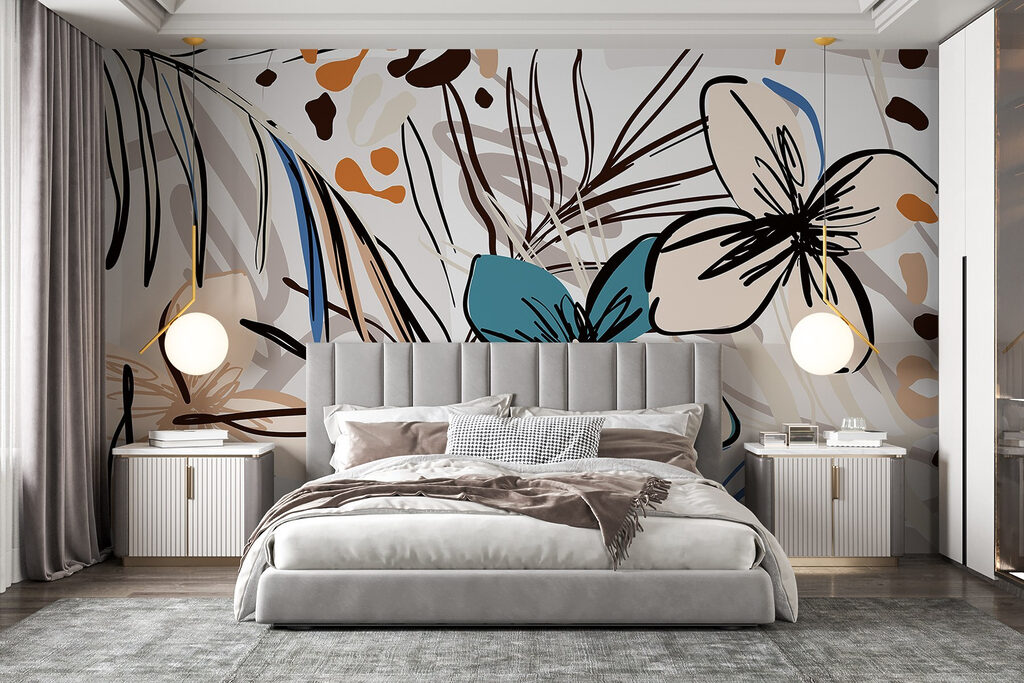 Colorful floral pattern with flowers