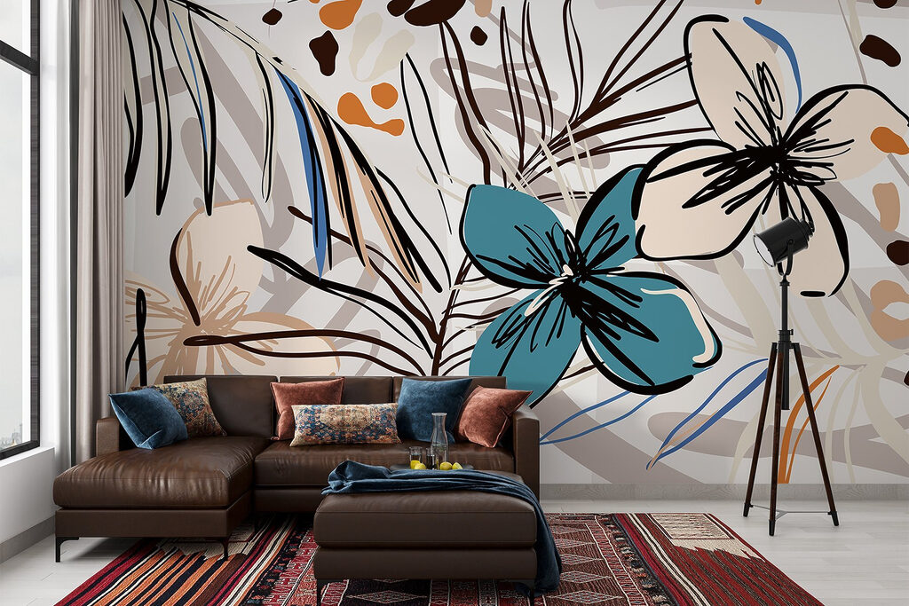 Colorful floral pattern with flowers