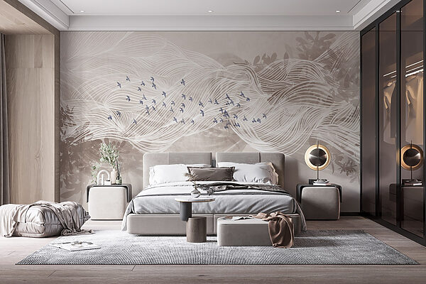 Fototapety Fototapety Biele a modré vtáky lietajúce na oblohe (Katalógové číslo: w08898)