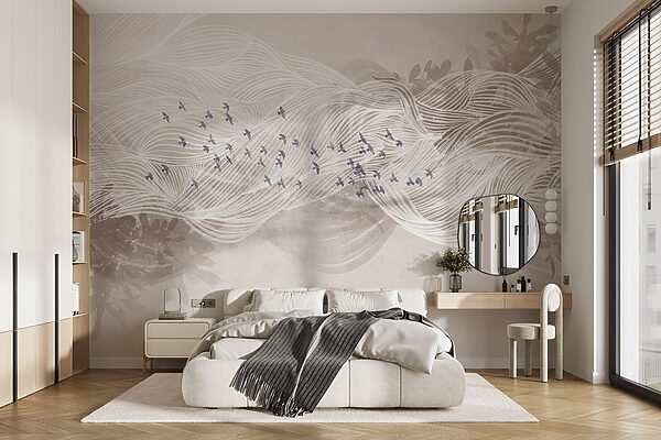 White and blue birds flying in the sky White and blue birds flying in the sky