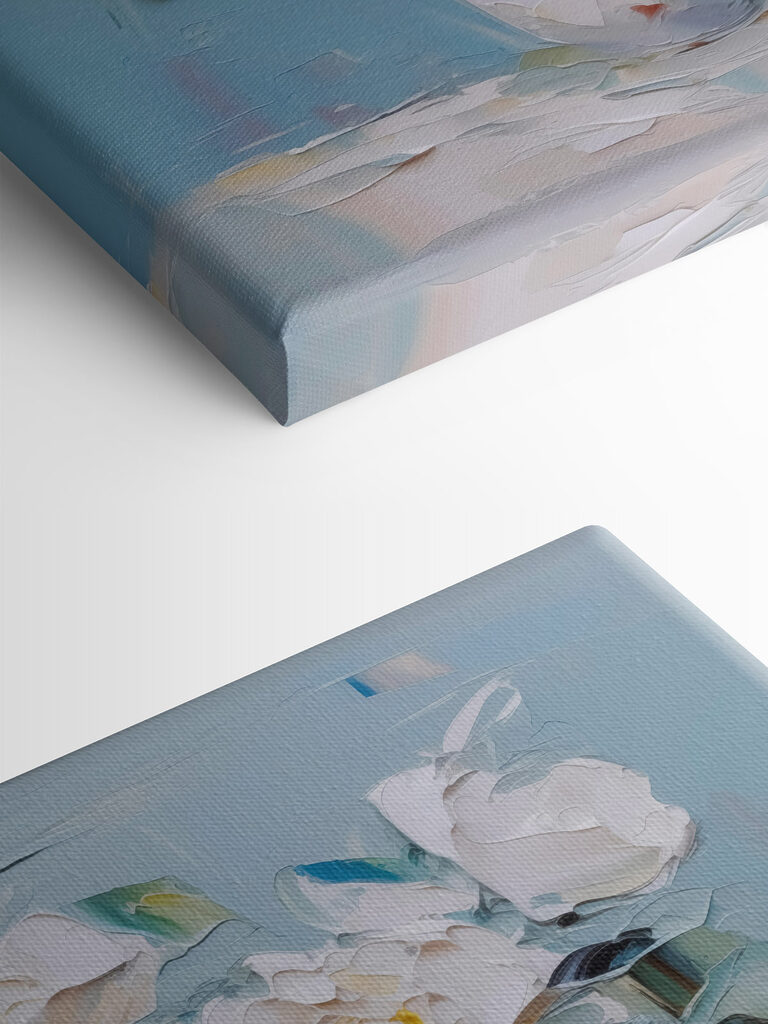 Painting of flowers in a cup