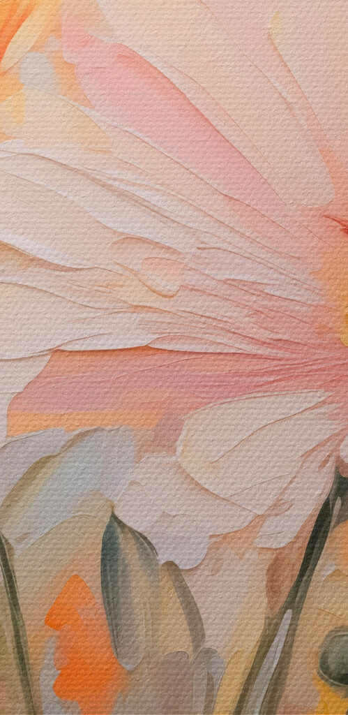 Painting of flowers on a blue background Painting of flowers on a blue background