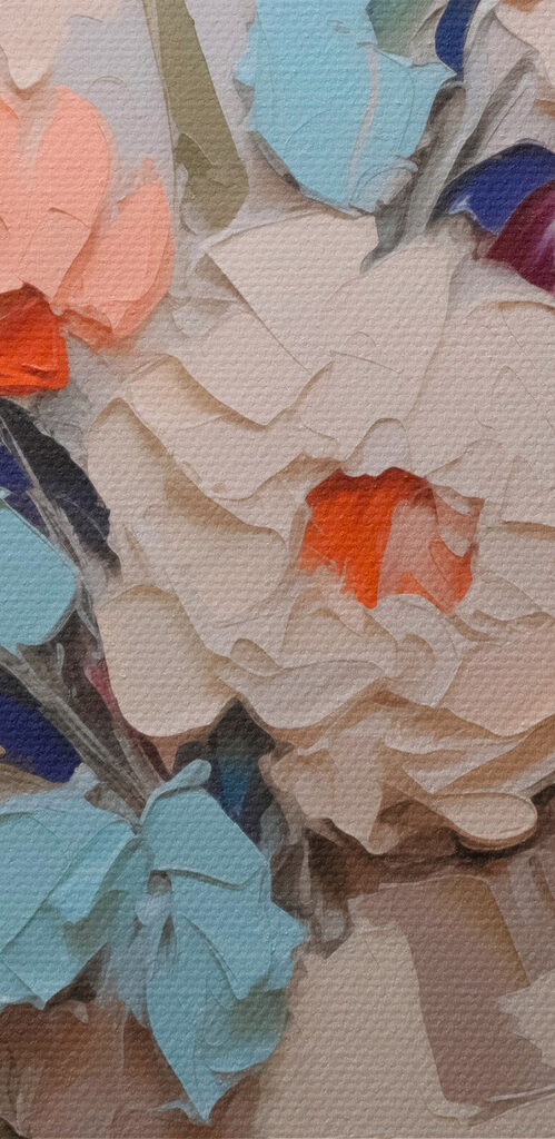 Painting of flowers in a vase Painting of flowers in a vase