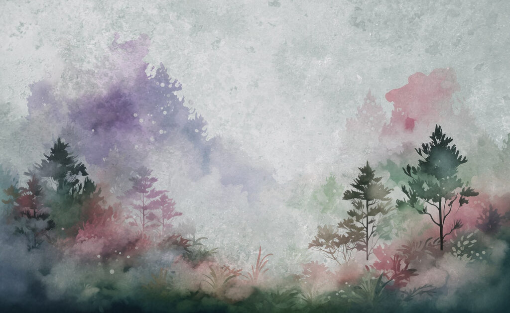 Painting of trees and plants