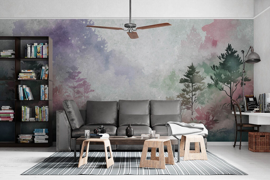 Painting of trees and plants