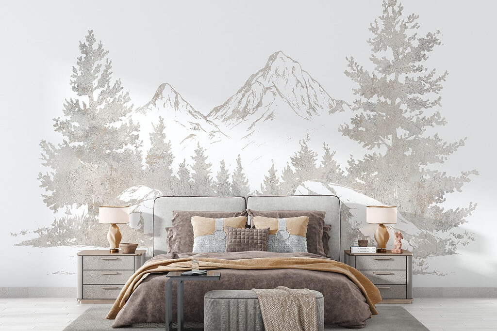 Drawing of a mountain range Drawing of a mountain range