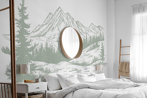 Drawing of a mountain range Drawing of a mountain range