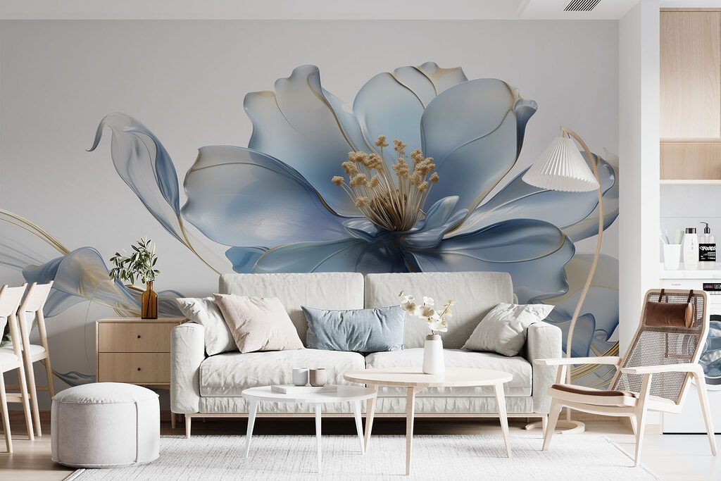 Delicate petals in soft blue hues