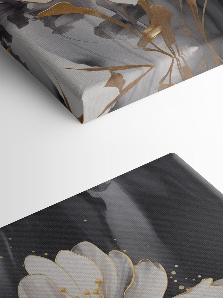 Delicate blossoms on a dark canvas