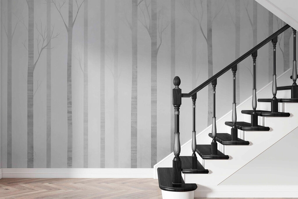 Group of trees in fog Group of trees in fog