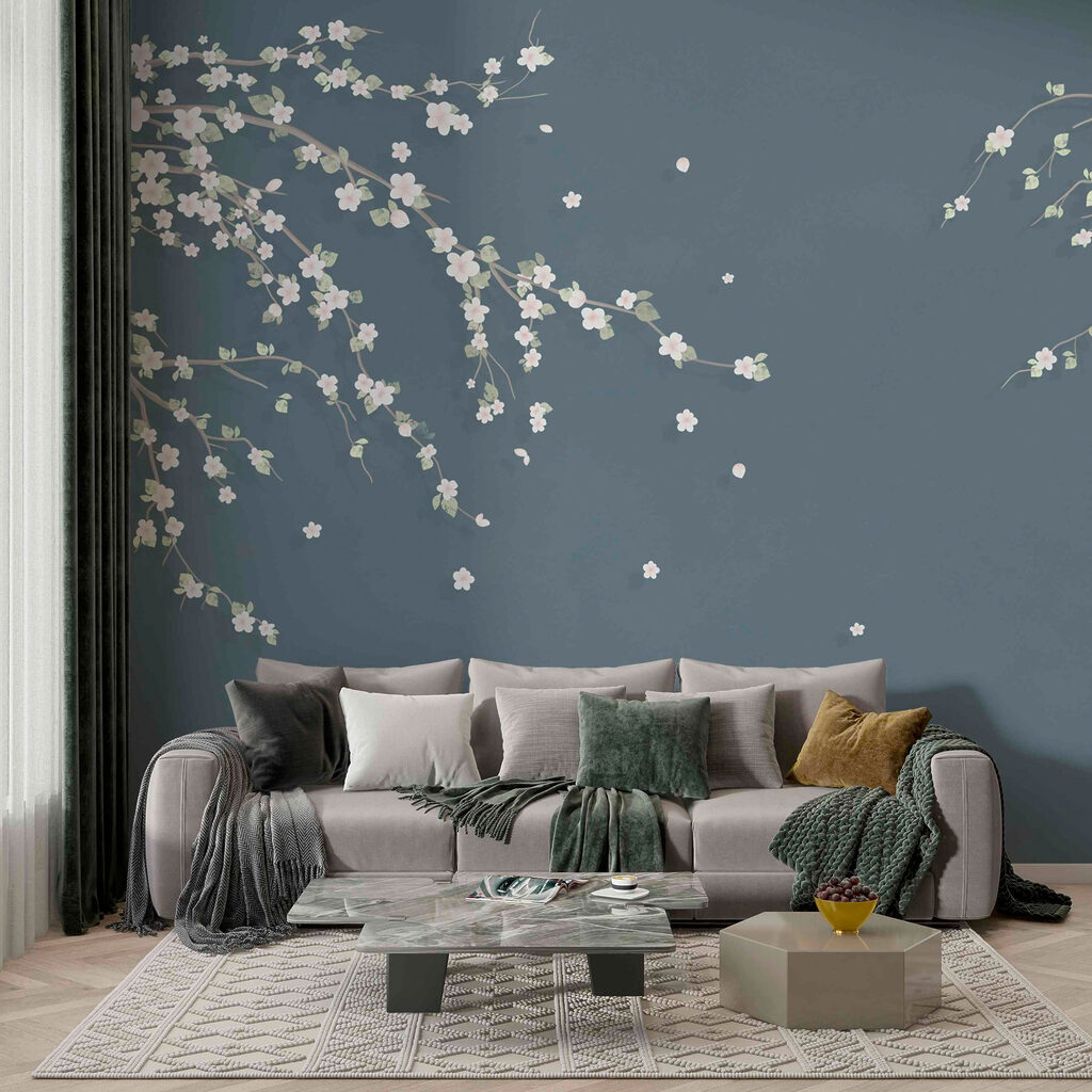 Tree branch with white flowers Tree branch with white flowers