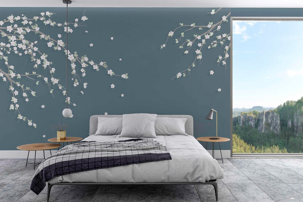 Tree branch with white flowers Tree branch with white flowers