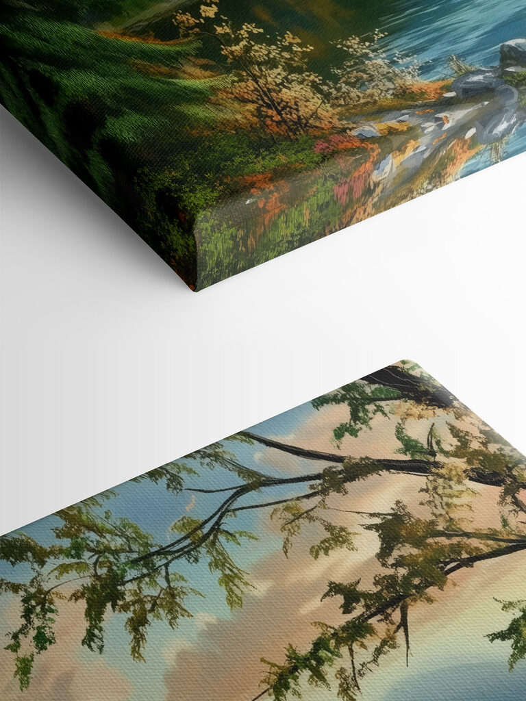 Boat on a lake surrounded by mountains