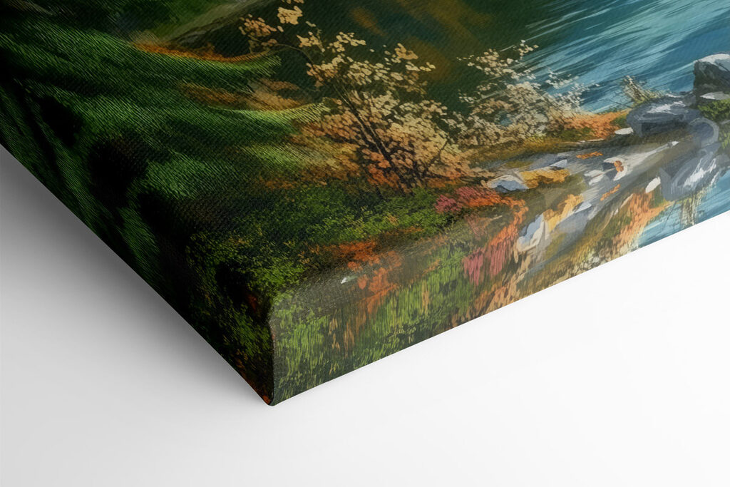 Boat on a lake surrounded by mountains