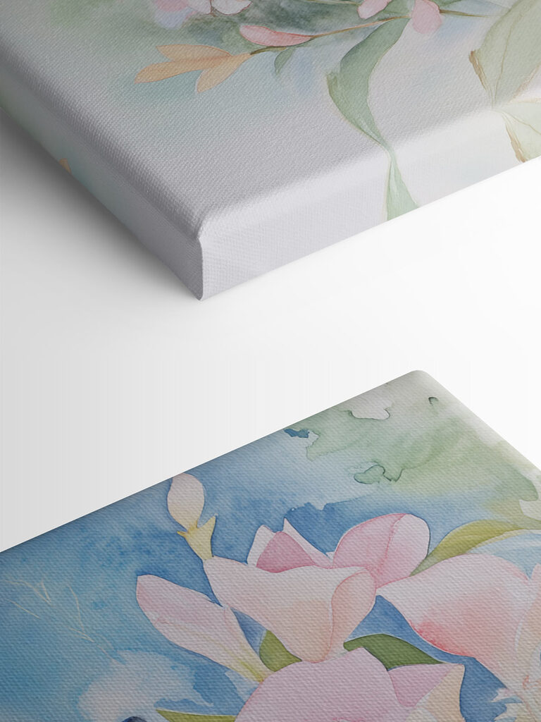 Painting of a butterfly on flowers Painting of a butterfly on flowers