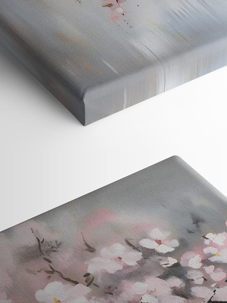 Painting of a tree with pink flowers Painting of a tree with pink flowers