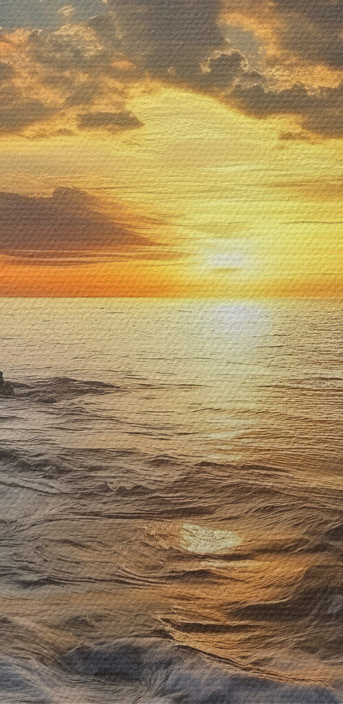 Sunset over a body of water