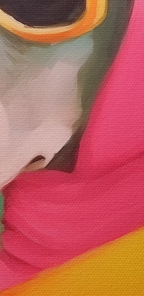 Dog wearing a pink scarf and sunglasses Dog wearing a pink scarf and sunglasses