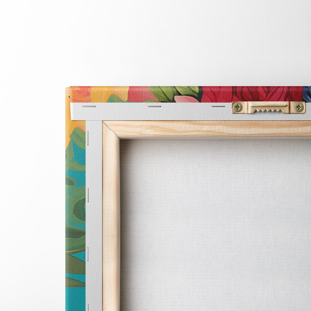 Woman wearing a colorful dress with flowers in her hair