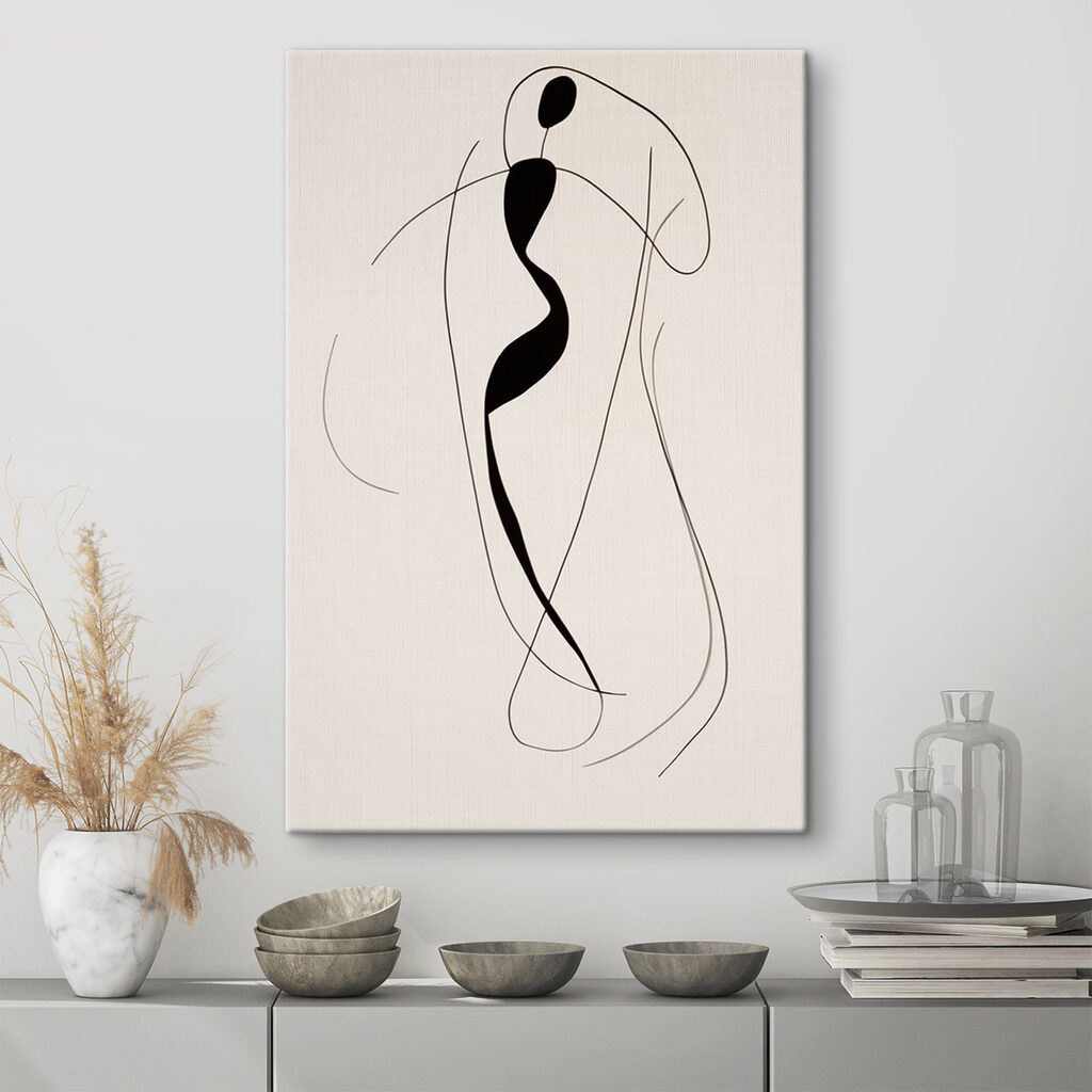 Black and white drawing of a woman