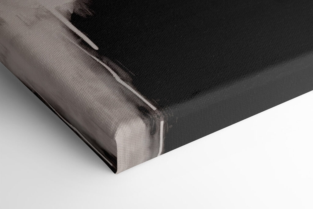 Black and white painting of a person's head