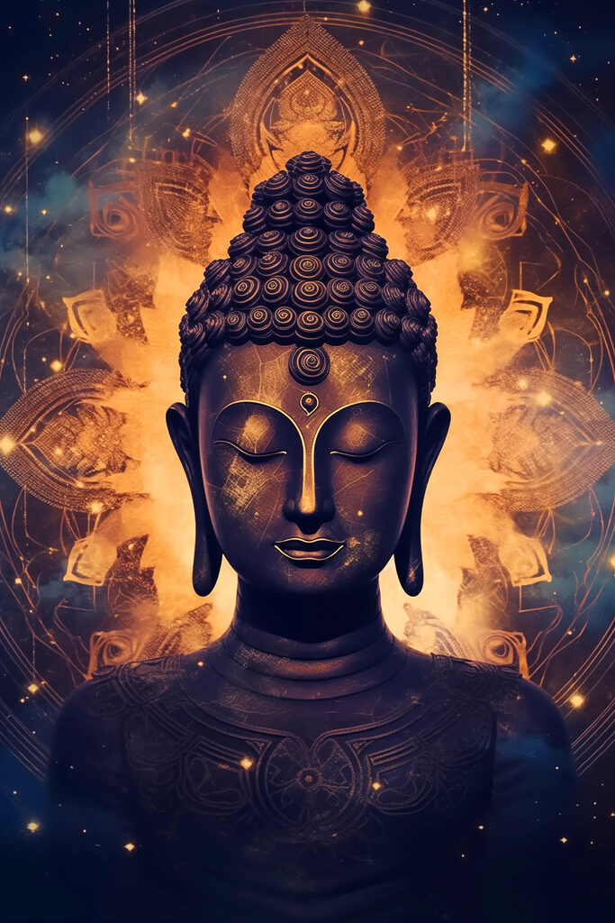 Meditation and peace in dark hues