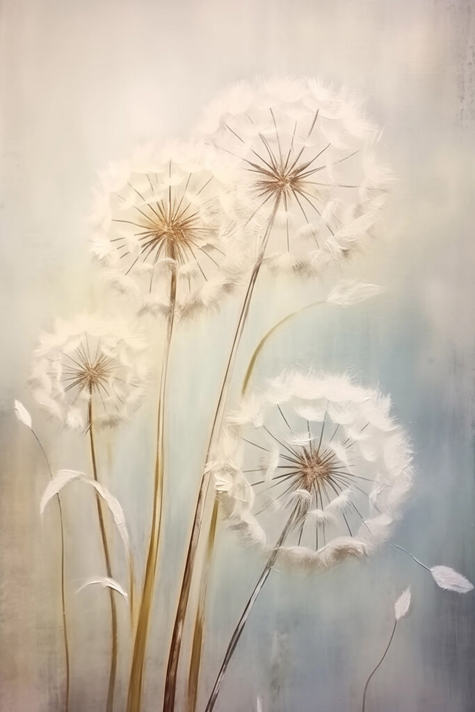 Painting of dandelions Painting of dandelions